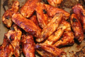 Wings baked to perfection.