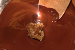 Coating balls in chocolate