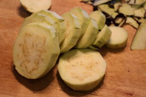 Peeled eggplant.