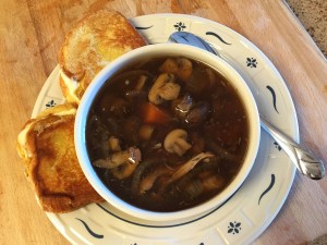 Serve soup with a grilled cheese sandwich.