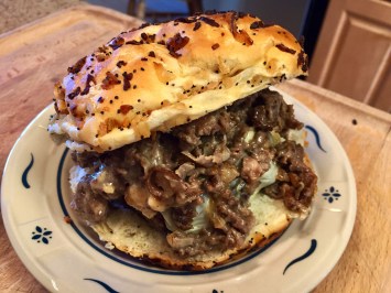The Goliath Philly Cheese Steak Burger!